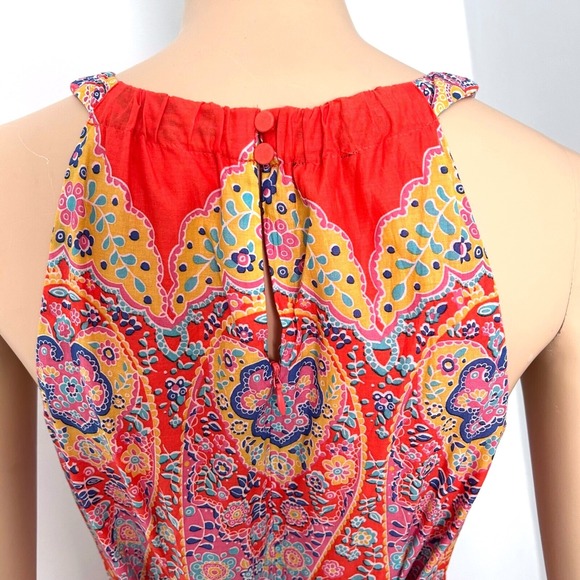 Talbots Tiered Halter Maxi Dress Medallion Casual Boho Summer Dress Size 2 - Picture 7 of 10